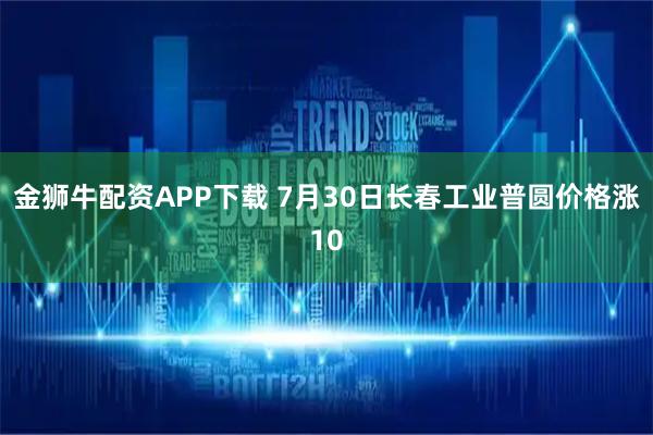 金狮牛配资APP下载 7月30日长春工业普圆价格涨10